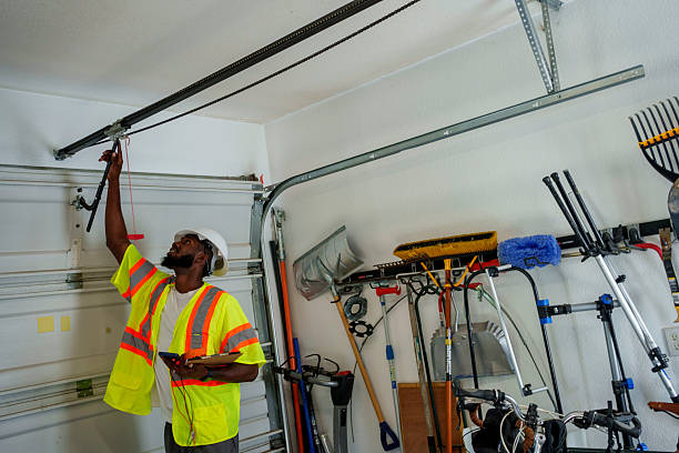 Professional Garage Door technician working in Lanark, IL